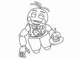 Chica Five Nights Freddys Pages Colouring Toy Desenho sketch template