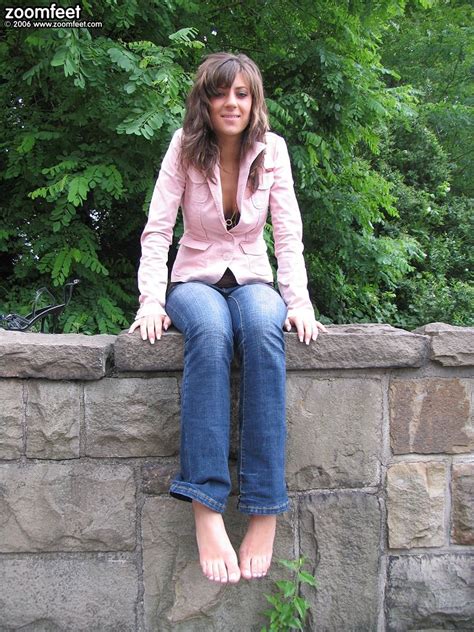 Pin On Barefoot Woman In Jeans