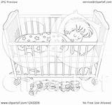 Sleeping Crib Baby Toddler Boy Clipart Illustration Royalty Vector Bannykh Alex Template sketch template