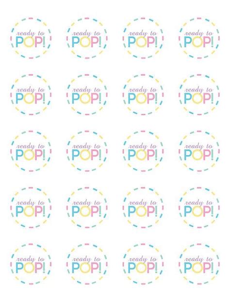 ready  pop printable labels  baby shower templates