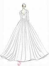 Sketch Dress Wedding Gown Sketches Ball Dresses Lunss Prom Illusion Gowns Evening Box sketch template