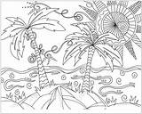 Beach Coloring Beautiful Pages Printable Kids sketch template