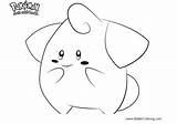 Pokemon Cleffa Coloring Pages Printable Kids Color sketch template