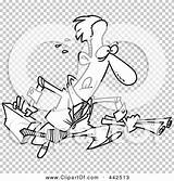 Clip Businessman Hasty Outline Running Illustration Cartoon Rf Royalty Toonaday sketch template