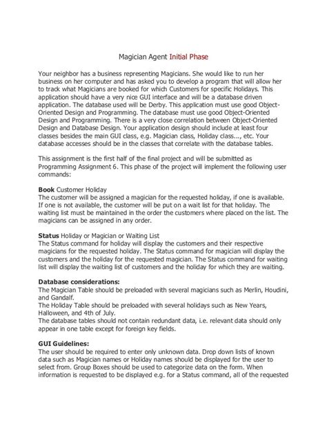 assignment  project description