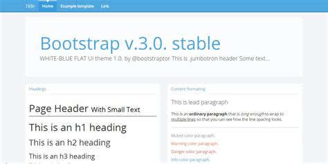 Bootstrap 3 0 Rc2 Theme White Blue Creative Bootstrap Themes