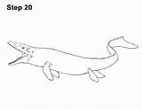 Mosasaurus Jurassic How2drawanimals sketch template