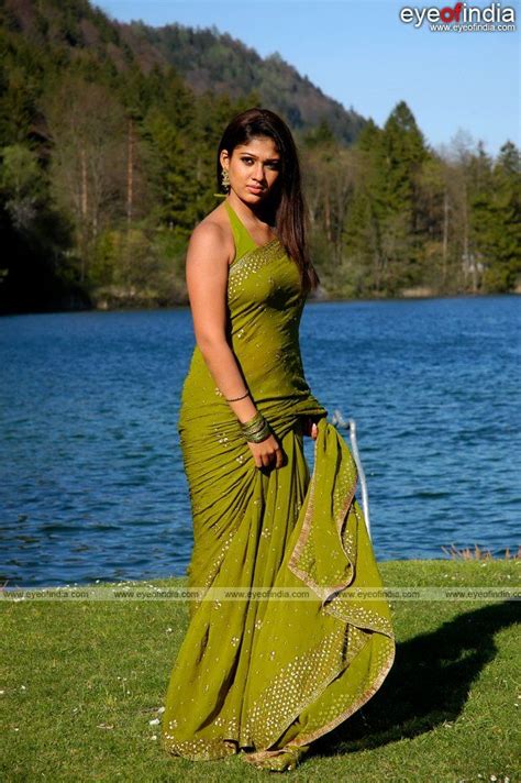 Nayanthara Wearing A Green Saree Saree Models Indian Women