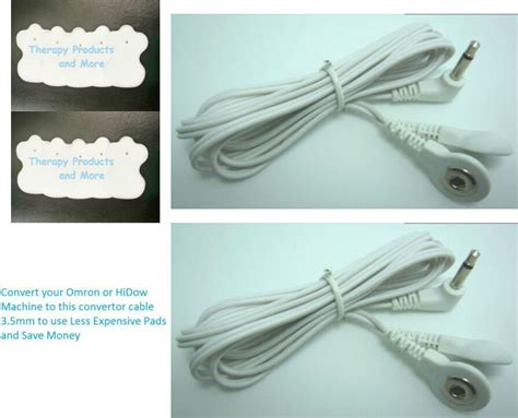 omron and tens compatible 3 5mm lead convertor cables 2 w 10 massage
