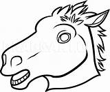 Horse Mask Draw Step Drawing Dragoart sketch template