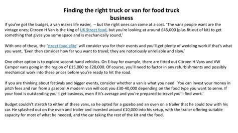 finding   truck  van  food truck business powerpoint  id