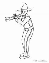 Mariachi Skeleton Coloring Pages Color Dead Hellokids Print Mexican Band Playing Printables Trumpet Getdrawings sketch template