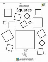 Square Shapes Different Template Clipart Squares Worksheets Printable 2d Basic Shape Kindergarten Triangles Math Rectangles Info Pdf sketch template