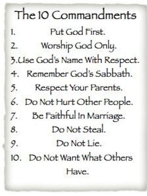 ten commandments  printable thou shalt    gods