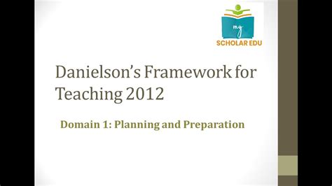 danielsons framework  teaching domain  planning