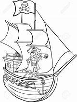 Bateau Capitaine Pirata Nave Piratenschip Jolly Depositphotos Animati Cartoni Illustrazione Piraten Designlooter Fumetto Kleurplaatje Schip Izakowski Imprimé Capitano sketch template
