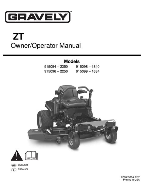 gravely zt   ownersoperators manual   manualslib