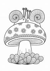 Mushroom Zentangle Antistress Erwachsene Mushrooms Pilz Vektorillustration Doodle sketch template