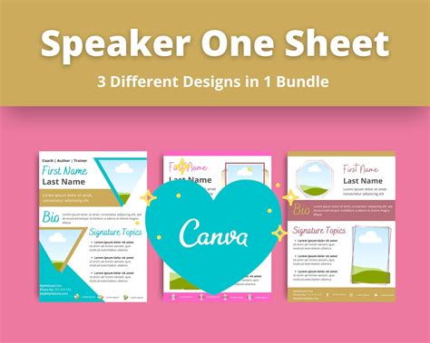 speaker  sheet template canva