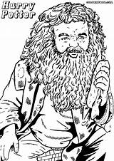 Potter Harry Coloring Pages Hagrid Book Print Rubeus sketch template