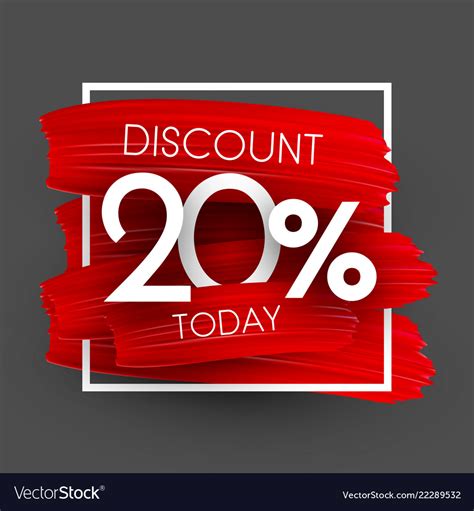 sale  discount promo poster  red brush vector image