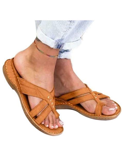 womens orthopedic sandals flip flops open toe flat comfy summer shoes size walmartcom