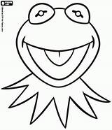 Frog Coloring Kermit Pages Printable Muppets Mask sketch template