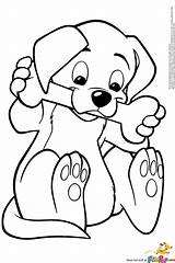 Coloring Pages Puppy Puppies Golden Retriever Print sketch template