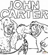 Carter Coloring John Pages Monsters Fight Huge Two Printable sketch template