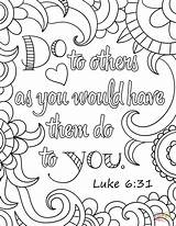 Coloring Do Others Them Would Pages Luke 31 Printable Am Bible Verse Kids Trust Adult Afraid Will Verses Books Sunday sketch template