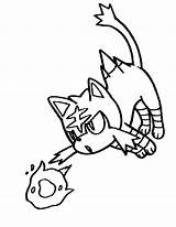 Litten Coloring Pages Pokemon Template Getcolorings sketch template