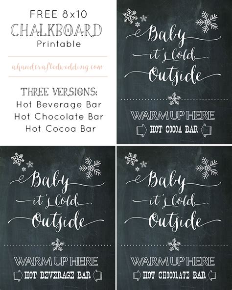 hot chocolate bar printables printable templates