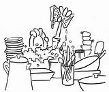 Dishes Washing Coloring Categories sketch template