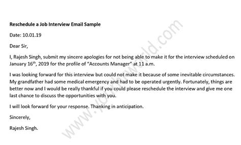sample apology letter  cancelling  job interview onvacationswallcom