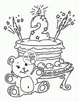 Coloring Birthday Pages Happy Kids Cake 6th 2nd Holiday Printable Cakes Wuppsy Printables Sheets Colouring Color Holidays Old Girl Adult sketch template
