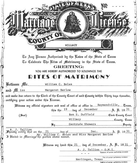 Texan Marriages 1837 1977