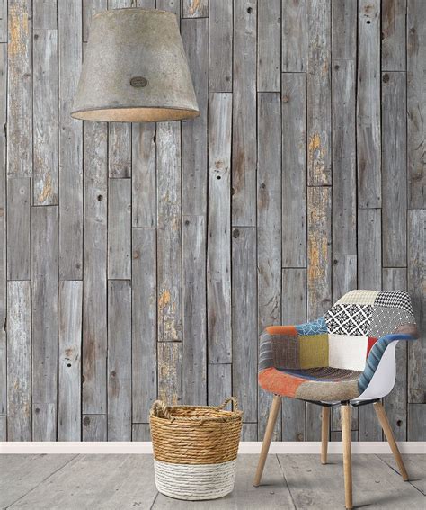 rustic wood panels wallpaper gray wood effect milton king