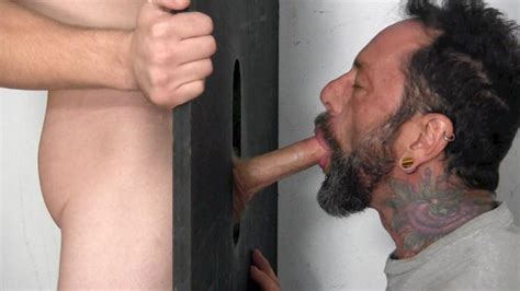 donny forza gets his big dick sucked through a gloryhole suck his dick