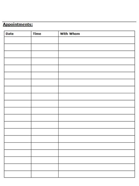 printable appointment sheets room surfcom