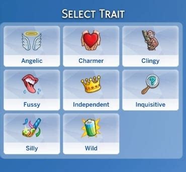 list  personality traits   sims  carfareme