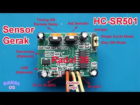 modul sensor gerak hc sr pin  pir hc sr motion detector youtube