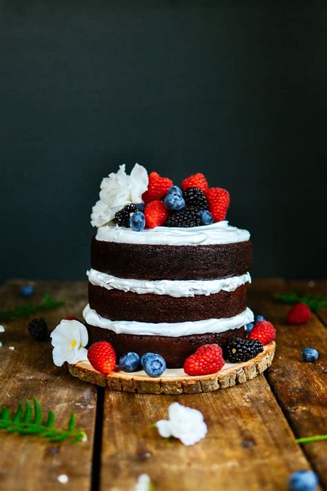 3 tier naked chocolate cake layer cake recipes popsugar food photo 7