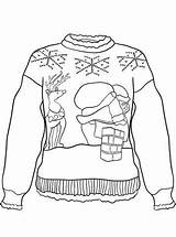 Ugly Christmas Sweater Foute Kerst Kersttrui Coloring Kleurplaten Sweaters Pages Fun Kids Zo sketch template