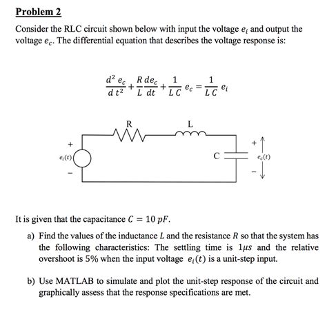 solved problem    rlc circuit shown   cheggcom