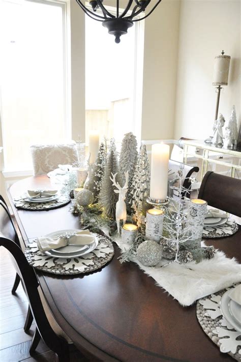 winter wonderland tablescape  grace house christmas dining table
