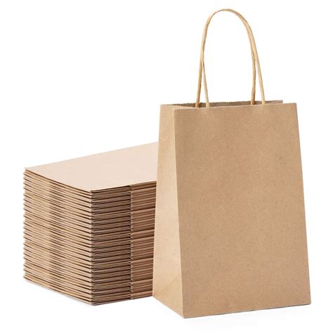 brown kraft paper bags gift party bags  handles pc xx
