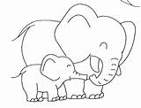 Elephant Coloring Kids Pages Elephants Baby Cute Color Funny Printable Print Children Group Justcolor sketch template