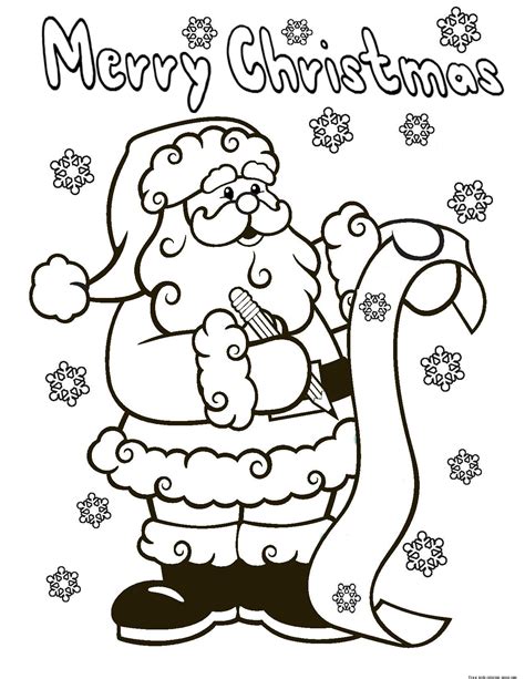 santa claus  list printable christmas coloring pagesfree kids