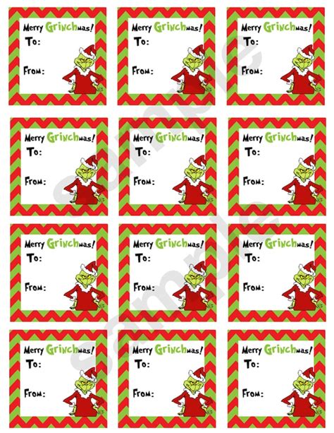 items similar  grinch holiday gift tags diy digital file  etsy