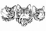 Tribal Cat Animals Vector Animal Clipart Vectors Tattoo Silhouette Drawings Tattoos Cats Stencil Graphics Silhouettes Sjabloon Drawing Pattern Clip Head sketch template